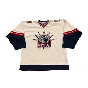 Vintage 1998-99 Starter New York Rangers Lady Liberty NHL Hockey Jersey Large